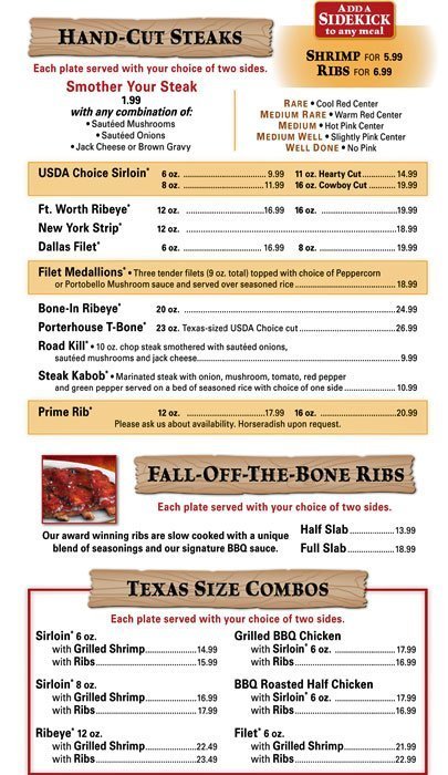 Download Roadhouse Menu Images